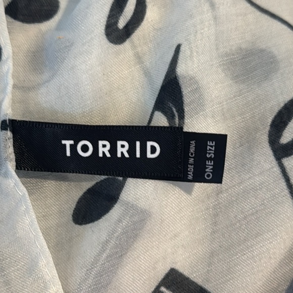 Torrid Musical Notes Scarf with Black ball Accents long lightweight musician - Picture 5 of 10